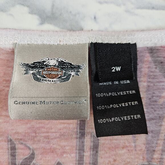 Harley Davidson Rare Cyber Grunge Baby Tee Sz 2W - Picture 4 of 4